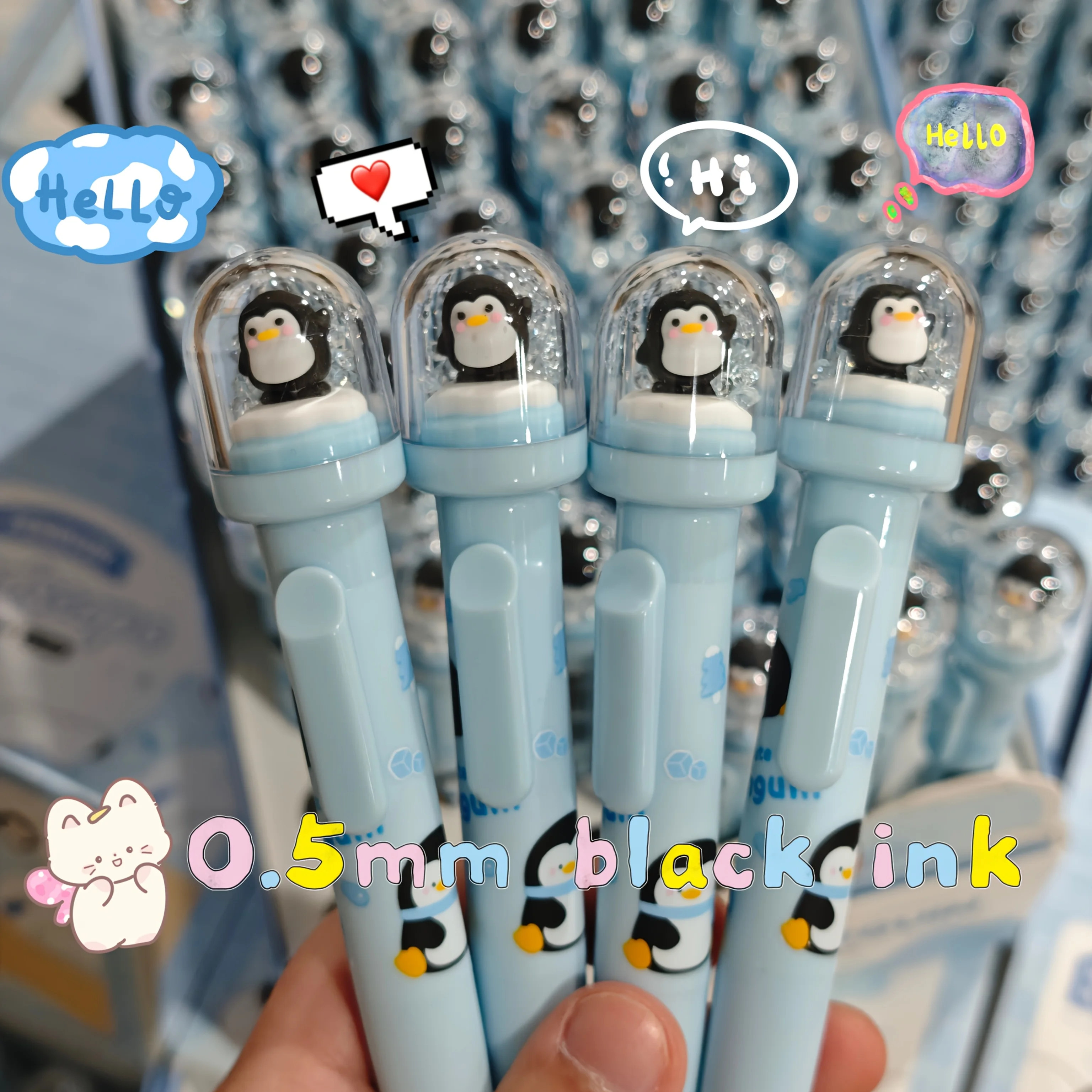 

3-Pack of Randomly Assorted Ice Penguin-Shaped Gel Pens, High-Value Creative Pens for Elementary School Students, Cute Gel Pens with Landscape-Themed Adorable Penguin Designs