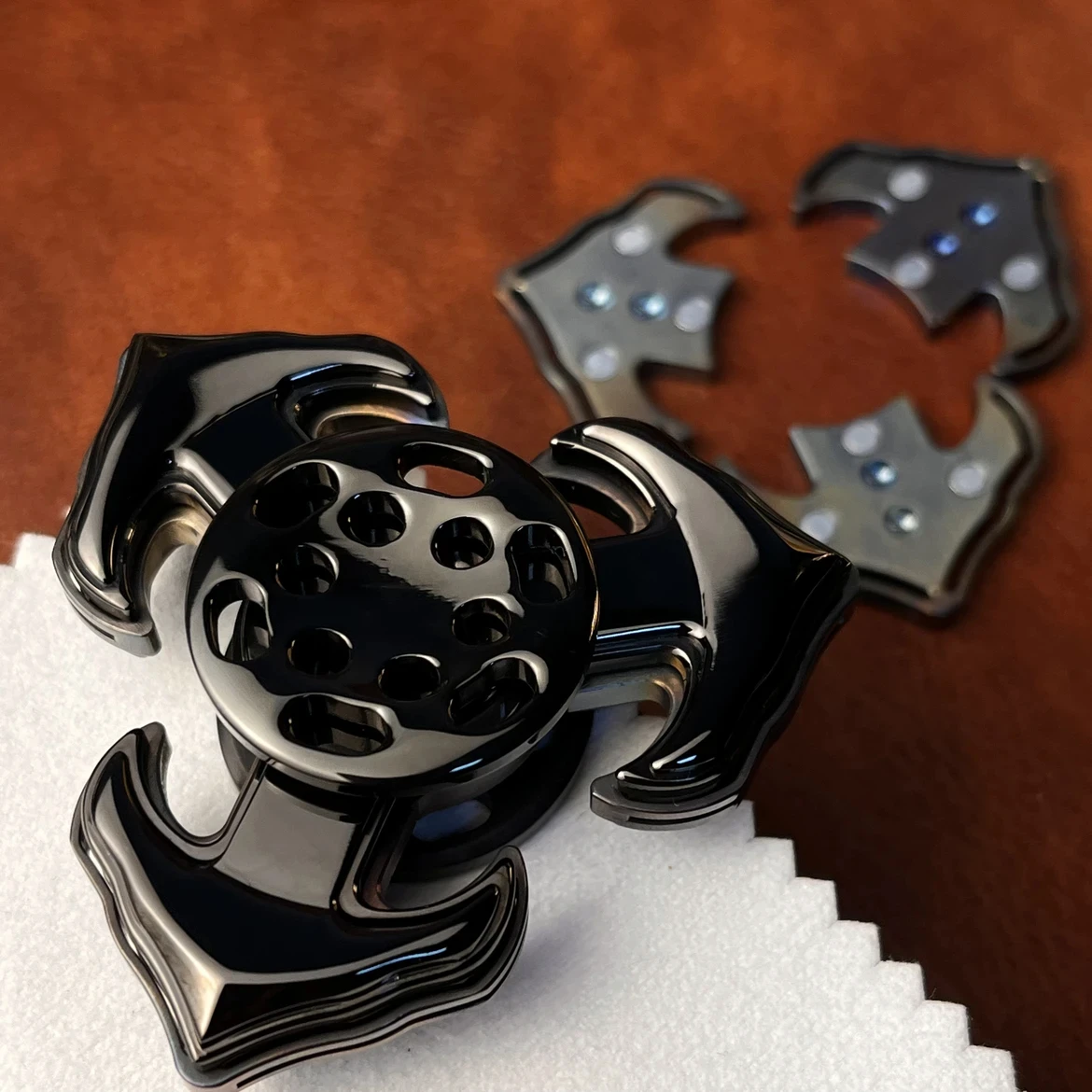 EDC Fidget Slider Spinner Trident สแตนเลสป้องกันความวิตกกังวล Sensory ของเล่น ADHD Focus ผู้ใหญ่แบบพกพา