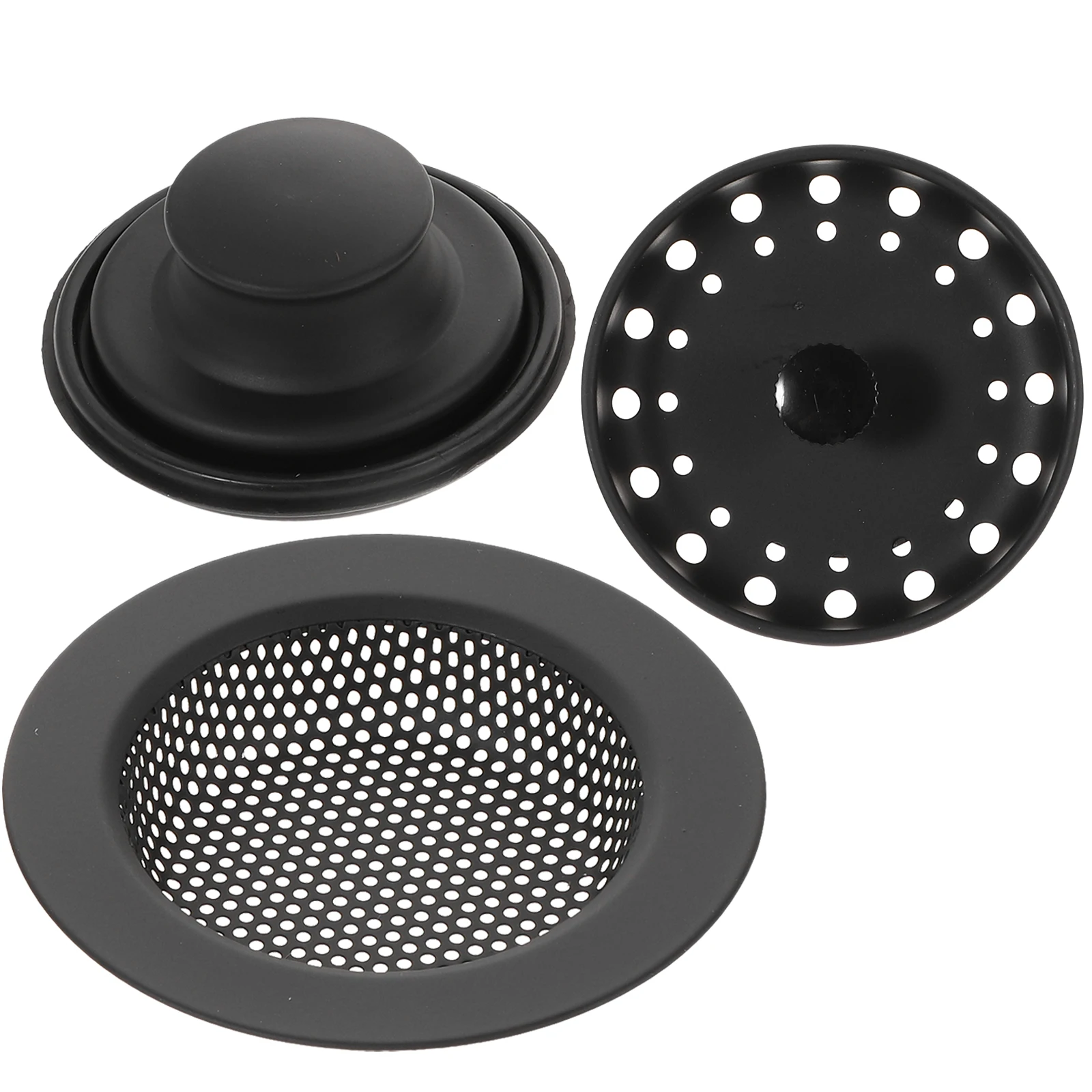 

3pcs Filter Mesh Clog Cover Kitchen Sink Stoppers Strainer Drain Pipe Waste Stainless Steel Basket Garbage Disposal Flange Sink