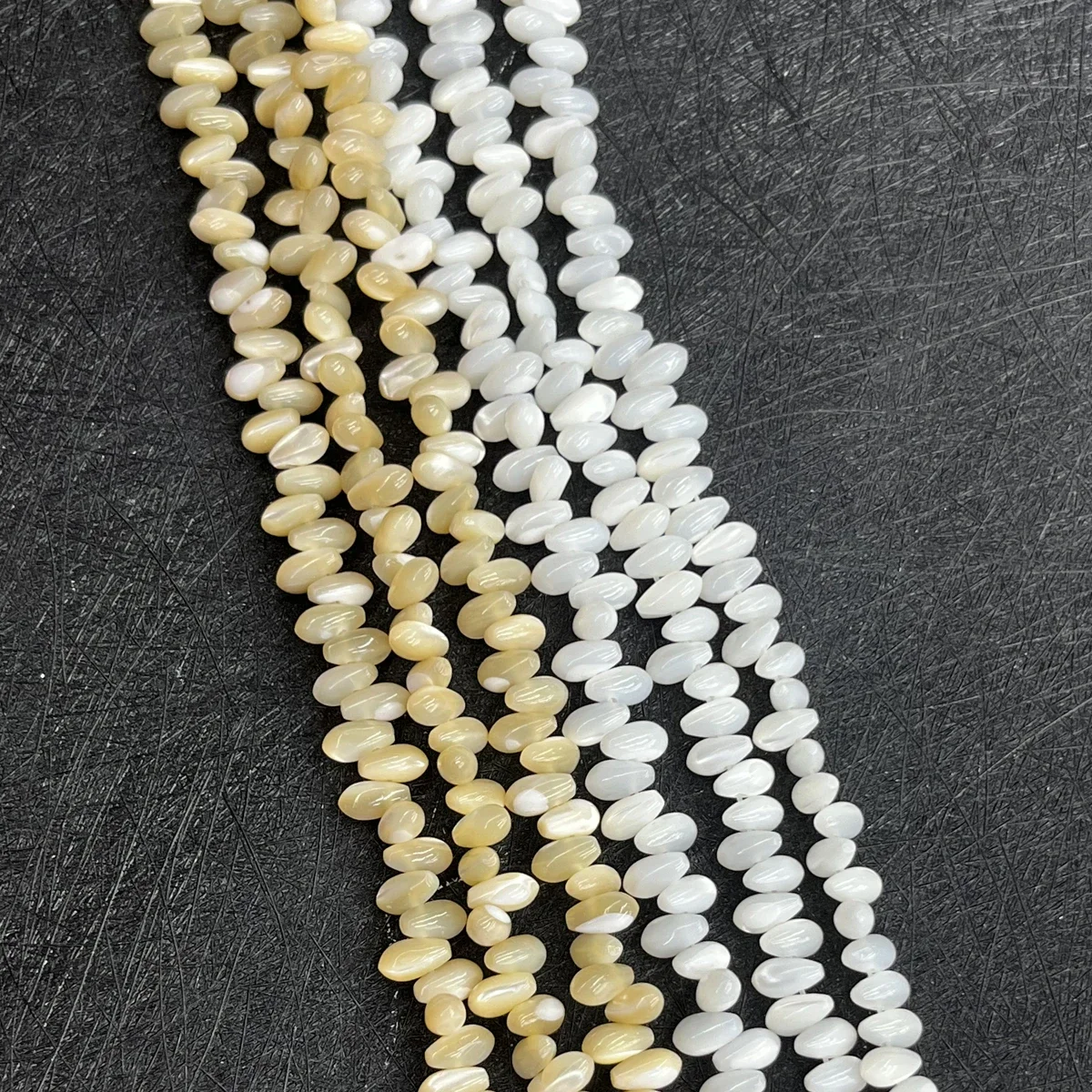 

Natural Freshwater 8x4mm Teardrop White Yellow Shell Bead Jewelry Making DIY Necklace Bracelet Earrings Accessory Wedding Women