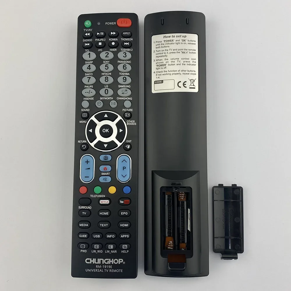RM-1919E de Control remoto Original para CHUNGHOP, con Netflix, Youtoube, inalámbrico, LCD, nuevo