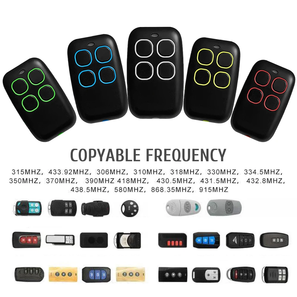 Garage Door Remote Control Duplicator 280-868MHZ Multi-Frequency Code Grabber Clone Gate Keyfob Command Hand Transmitter