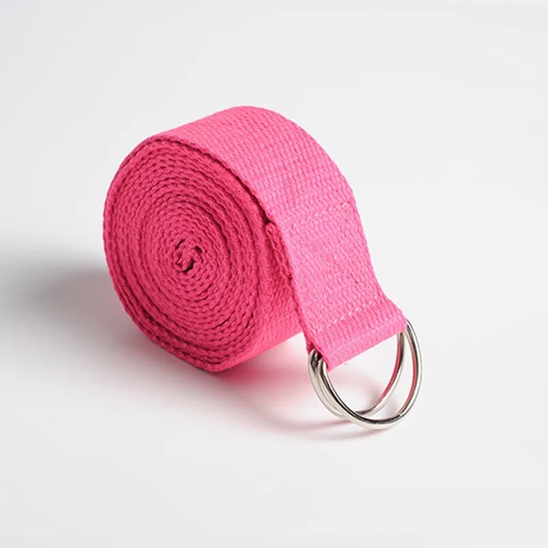 Yoga Strap Cotton Exercise Yoga Belt Adjustable Woven Stretch D-Ring Buckle Fitness Stretching Bands Pilates Rope 183*3.8cm