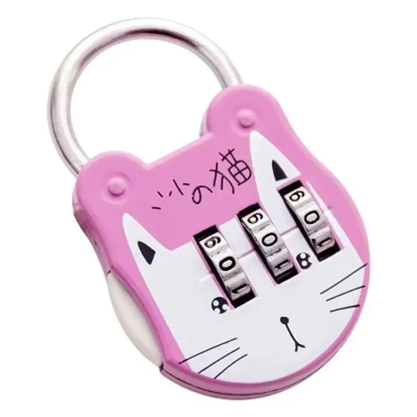 2026 New Cartoon Cat Mini Password Lock Portable Luggage Padlock For Suitcase Backpack Handbag Journal Notebook Accessory