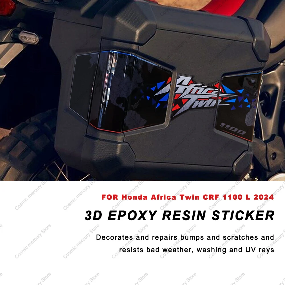 For Honda Africa Twin CRF 1100 L 2024 Kit Adesivi 3d Epoxy Resin moto Valige Borse compatibili Motorcycle Tank Pad Sticker