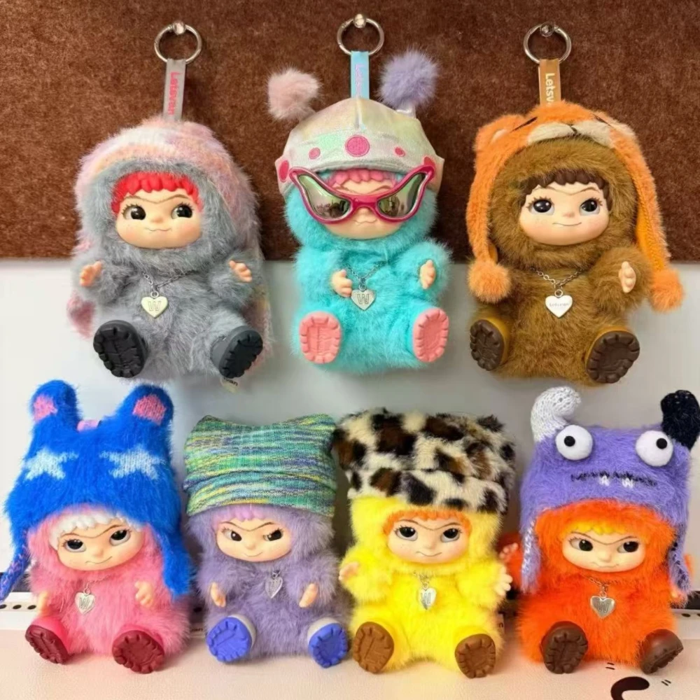 Mignon Wakuku peluche poupée porte-clés les monstres boîte jouet nouvelle poupée en vinyle Kawaii sac à dos pendentif décoration étui cadeaux mignon Wakuku