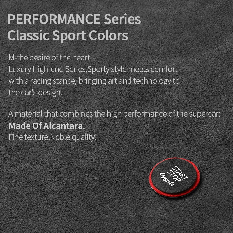 Made of Alcantara For BMW 1 2 3 4 Series X1 F48 F20 F21 F30 F32 F33 F34 F36 F45 Engine Start Button Trim Sticker Car Accessories