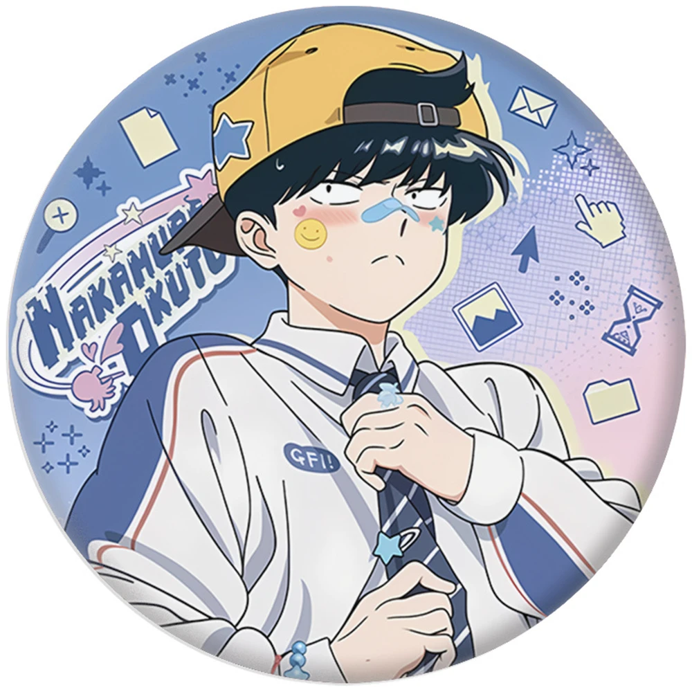 58mm Anime Ganbare Go for It Nakamura-kun Okuto Hironse Okuda Masako Cosplay COSTUME Badge Pin SPTE Tinplate Brooch﻿ Gilf Prop