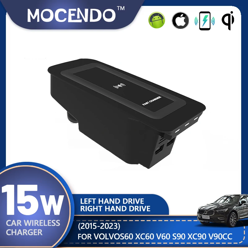 

For volvo xc60 s90 v90 new s60 v60 Car Wireless Charger Induction Fast Charging 2015-2023 xc90