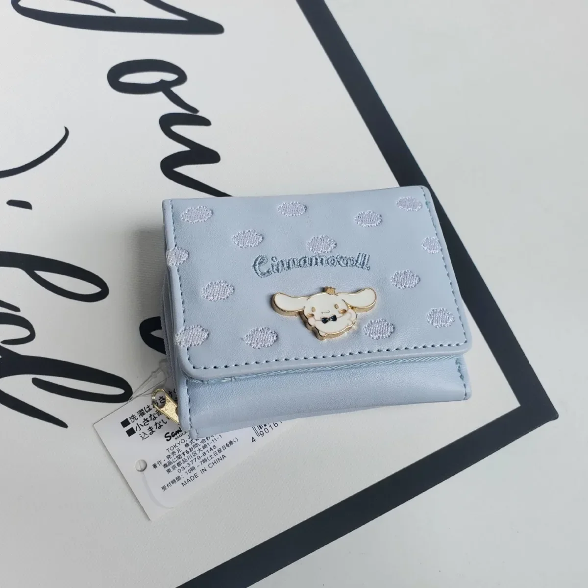 

Lovely Cinnamoroll Anime Kawaii Folding Wallet Cute Sanrio Ins Cartoon Storage Purse Card Bag Girly Heart Gifts for Kids