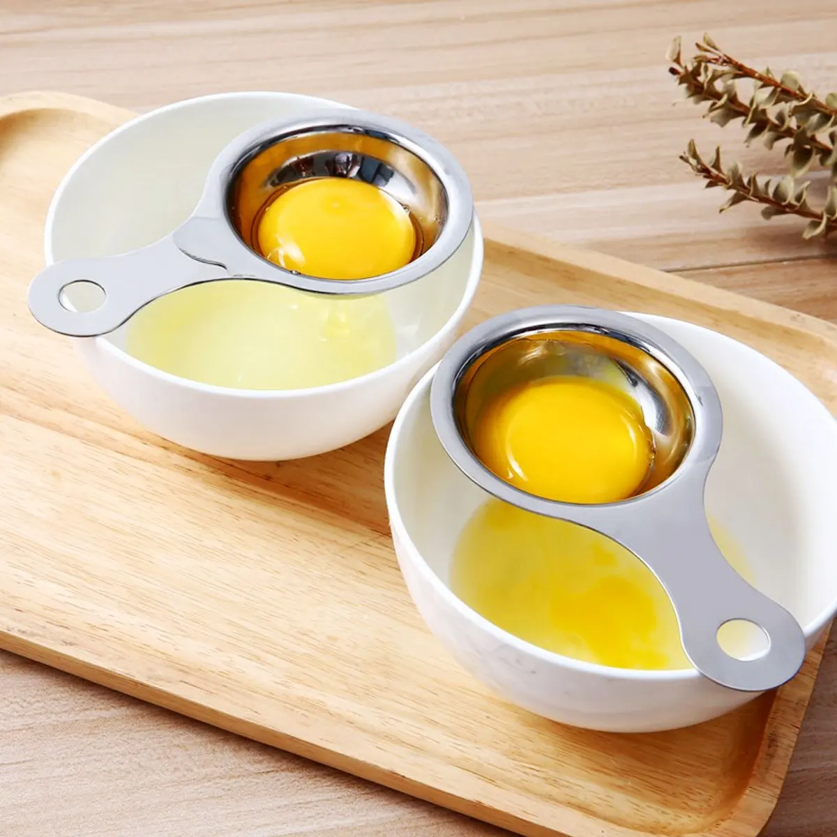 

Stainless Steel Egg Separator Thickened Gap Smooth Inner Layer For Egg Yolk White Separation Kitchen Baking Gadget Cooking