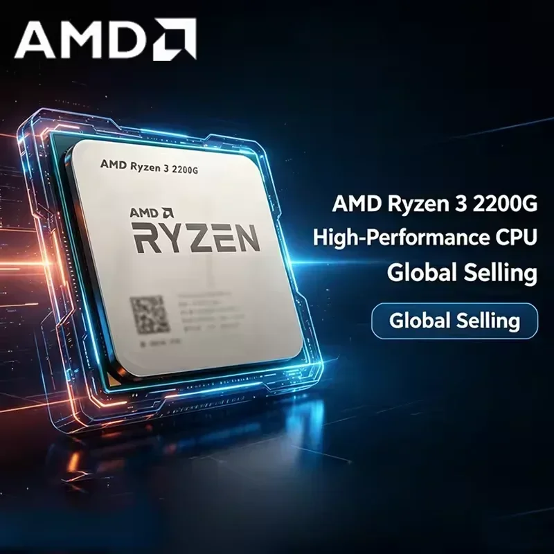 AMD Ryzen 3 2200G Desktop Computer Processor 3.5GHz 4 Cores 4 Threads AM4 Socket Radeon Vega 8 GPU