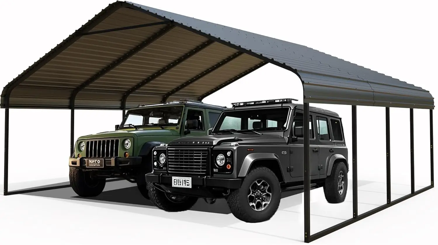 20x20 FT Heavy Duty Metal Carport with Galvanized Steel Roof & Frame - All-Weather Portable Garage Shelter for 2 Cars,, Custom