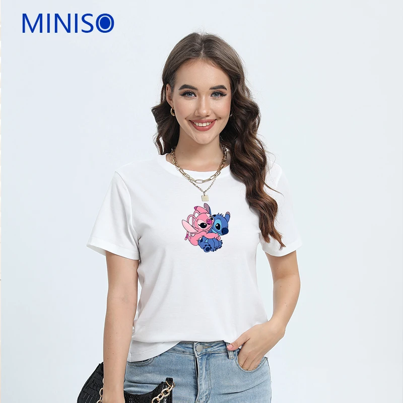 

Short T-Shirt Clothing Disney Mickey Creative Print Women New In Summer Comfortable Sleeve Suit Fashion Trend Tops