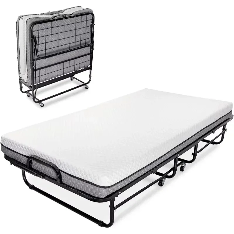 Milliard Deluxe Diplomat Folding Bed with Luxurious Memory Foam Mattress and a Super Strong Sturdy Frame