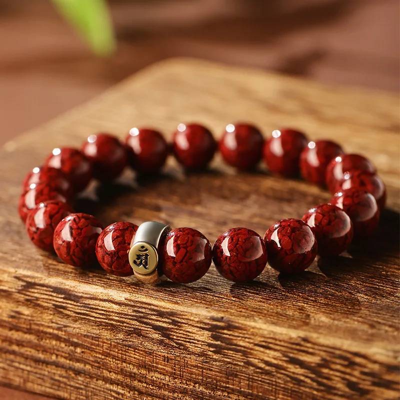 

High Content Crystal Cinnabar Bracelet Men Women 2026 Year of the Horse Lucky Bead Cinnabar Bracelet for Jewelry Gifts