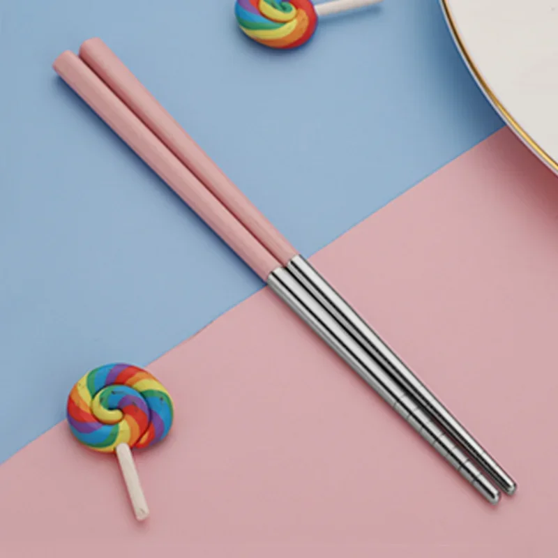 Wheat Straw 304 Stainless Steel Tableware Hot Pot Chopsticks Sushi Chopsticks  Household Chinese Chopsticks Kitchen Utensils