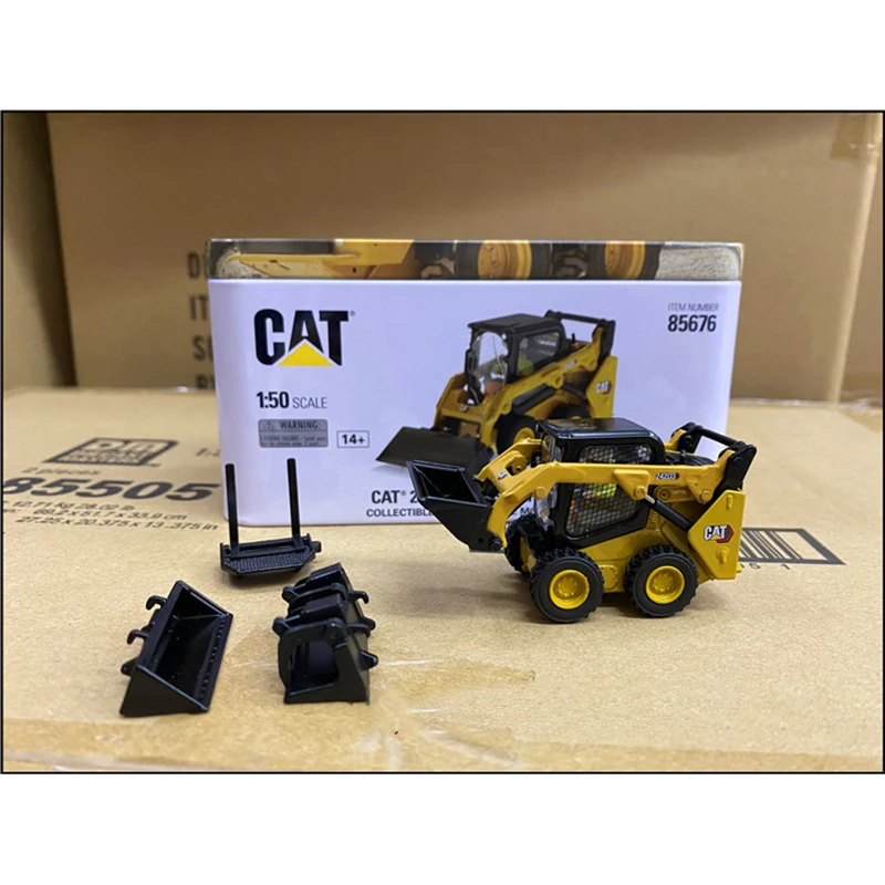 Diecast 1:50 CAT 242 d3 Caterpillar Skid Steer Loader lega Engineering Car Model Yellow Adult Collection Gift Display Boy Toy