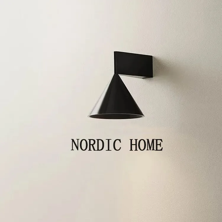 Northern Europe simple living room background wall corridor aluminum wall lamp minimalist bedroom bedside cone led wall light