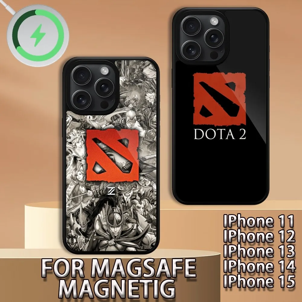 Чехол для телефона Hot Game D-Dota 2, чехол для iPhone 15, 14, 13, 12, 11 Pro Max Plus Magsafe, магнитный чехол для беспроводной зарядки