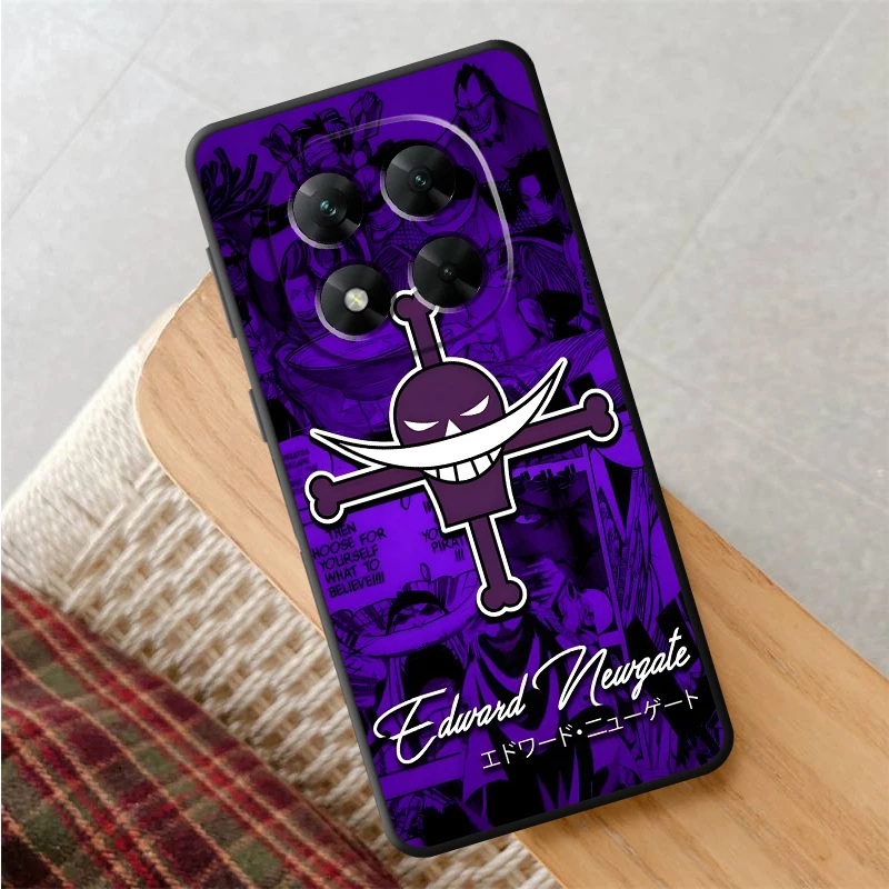 Custodia morbida nera per telefono per Xiaomi Redmi Note 9 10 11 12 Pro 10S 7 8 12s 13 14 Pro Plus 9S 11s One Piece Cartoon Logo