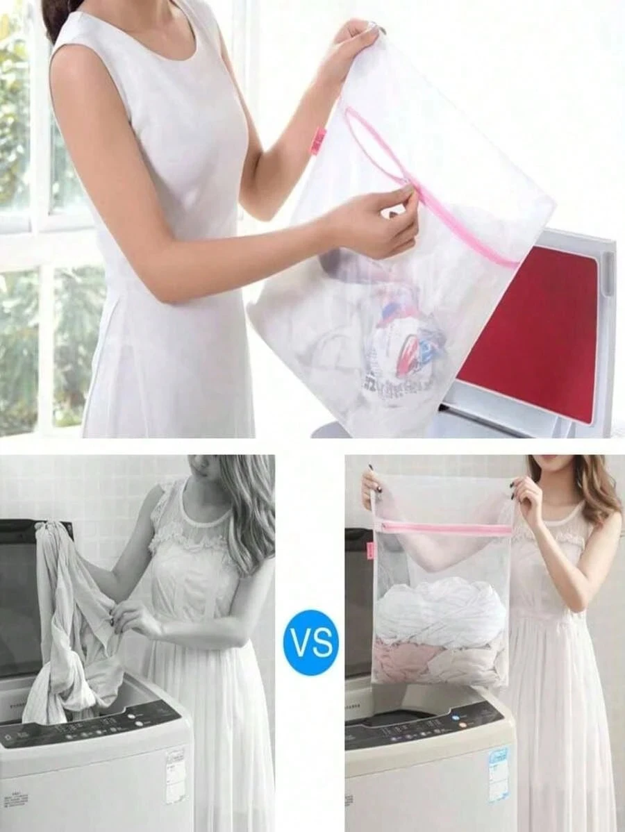 Laundry Mesh Bags for Washing Machine - 1/3Pcs Zippered Delicates Wash Bag - Durable, Tangle-Free Clothing Protectors for Bra, Underwear, Socks & Lingerie - Anti-Deformation Net Laundry Bag - Detail 1