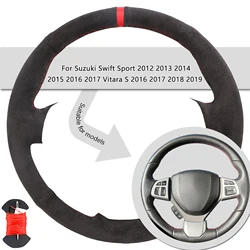Suede Leather Car Steering Wheel Cover For Suzuki Swift Sport 2012 2013 2014 2015 2016 2017 Vitara S 2016 2017 2018 2019