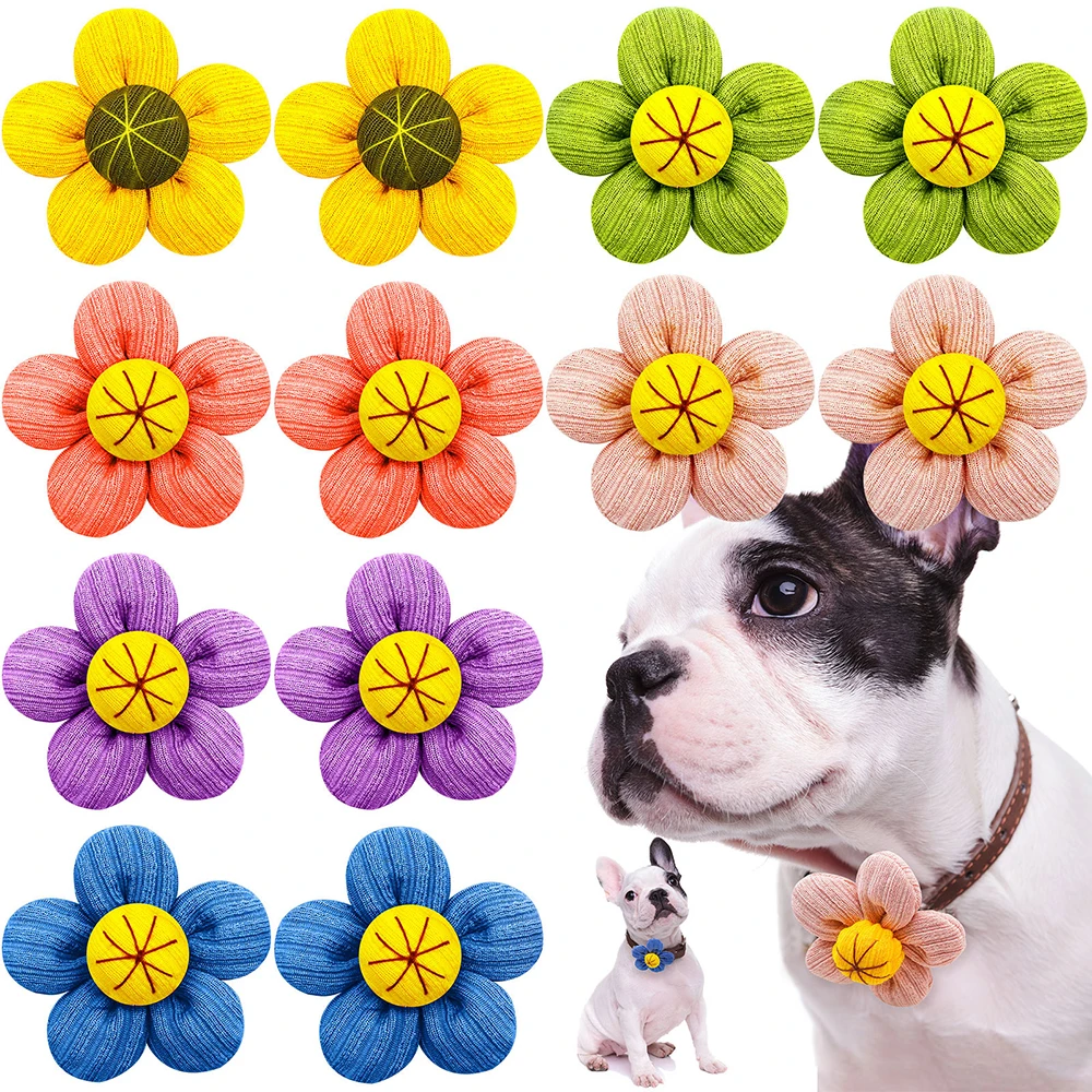 

60/120PCS Dog Hair Bows Pet Accessories Best Sellers Collar Flower Charms Removable Dog Tie Wholesale Puppy Accessories