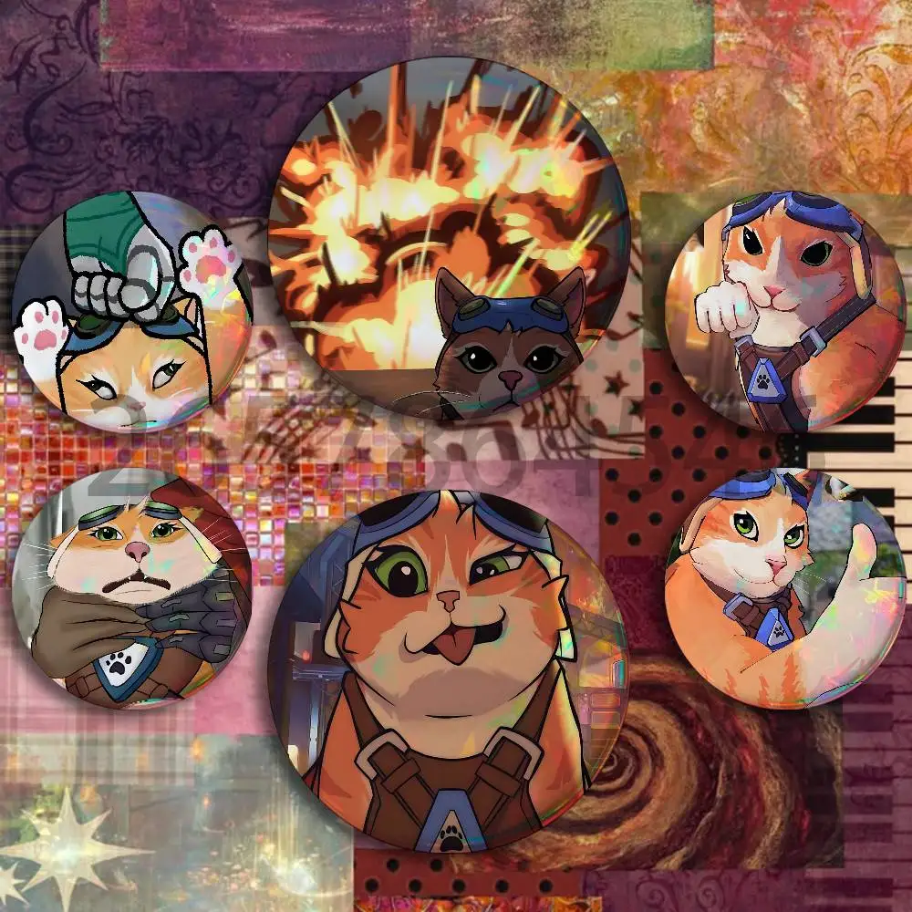 J-Jetpack Cat O-Overwatch Game Badges Set  25 32 44 58 75 mm Round Customizable Wholesale Fan goods Self-made fan freebies