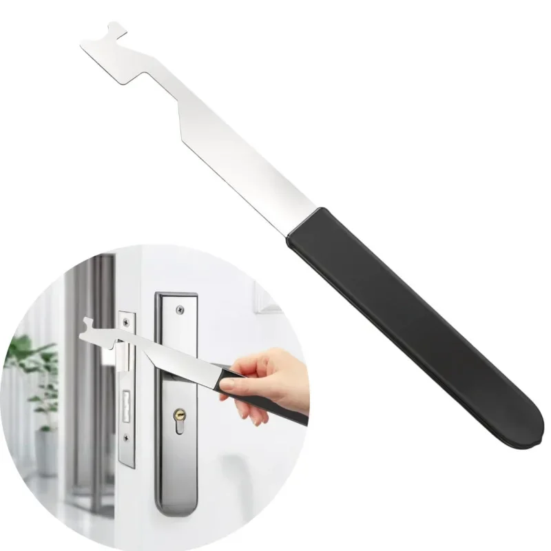Stainless Steel Rescue Lever Tool, Anti-Slip Door Opener with Rubber Grip, Sliding Pry Bar for Emergency & Lock Removal