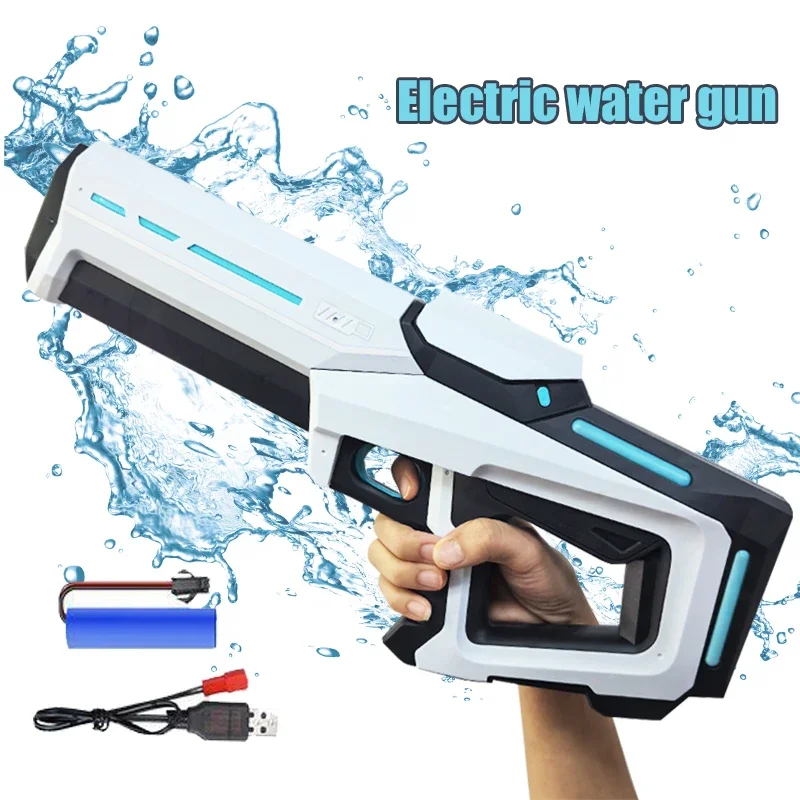 Elektrische Wasserpistolen für Erwachsene, leistungsstarkes Spritzen, automatische Wassersaug-Wasserblasen, Sommer-Outdoor-Strandspielzeug für Kinder, Geschenk
