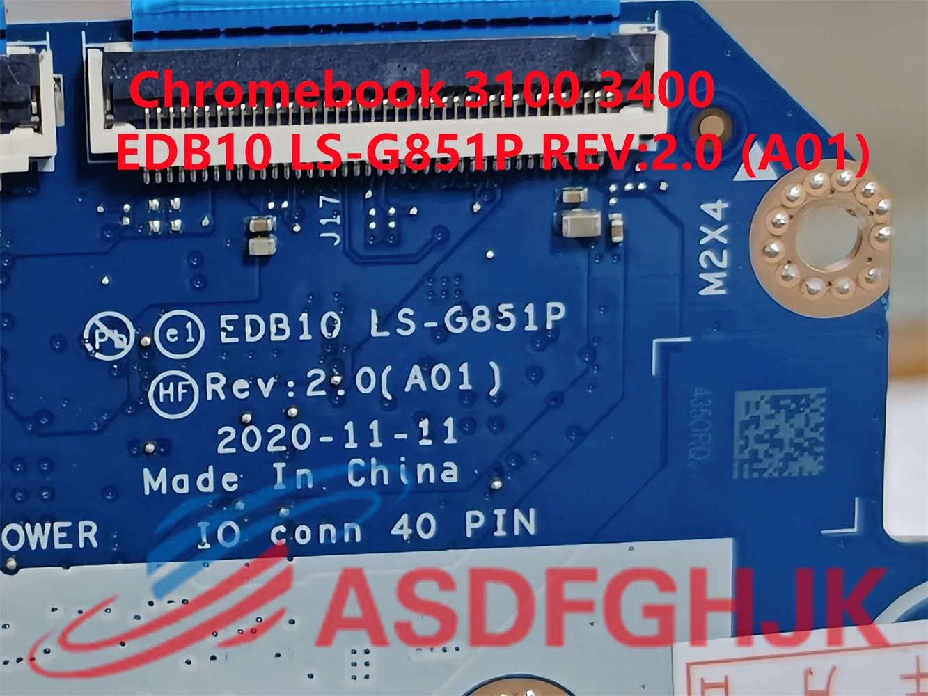 Original ls-g851p, rev: 2.0 (a01) para dell chromebook 3100 3400, ls-g851p, ls-g851p, com teste de cabo usb, 2020