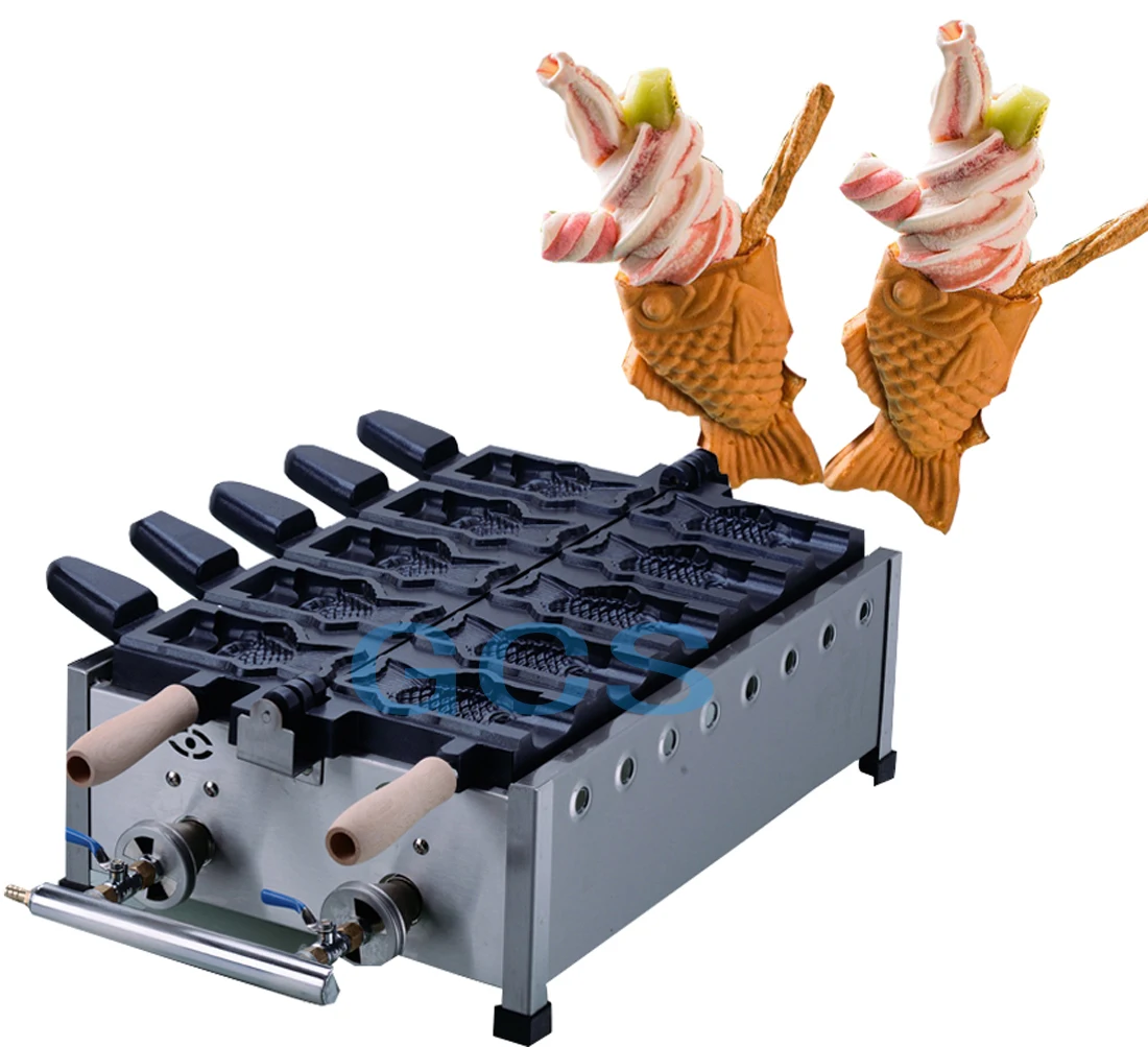 Настраиваемая газовая антипригарная машина для изготовления вафель с динозавром из нержавеющей стали, вафельница Тайяки с открытым ртом