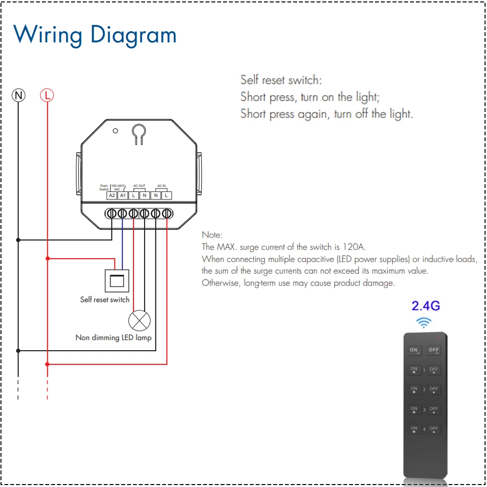 CENFAYA Mini WiFi RF Smart Switch Relais 1 Kanal 15 A 3600 W Hausautomation Kompatibel mit Alexa Google Home Kein Hub erforderlich