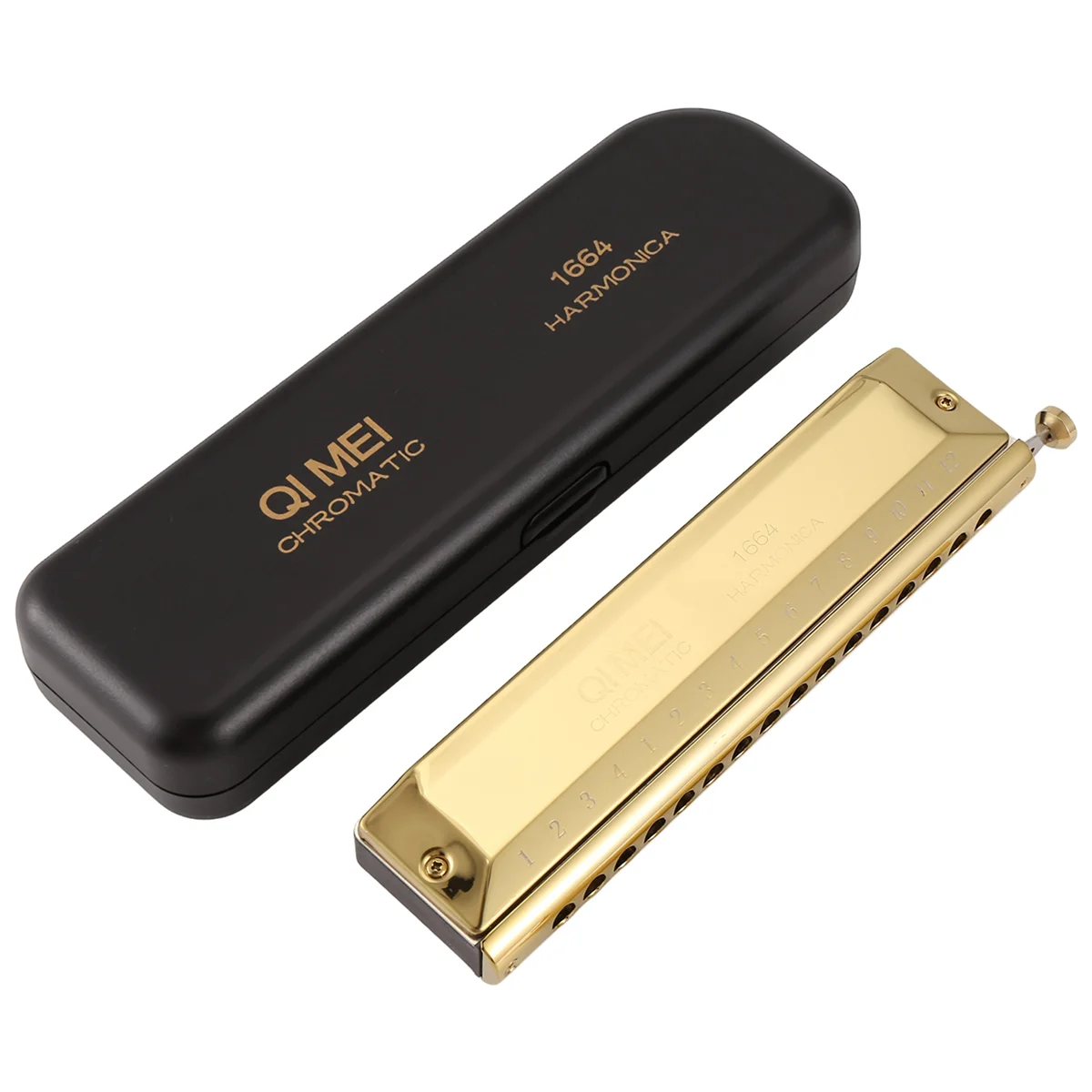 

Practical QI MEI Chromatic Harmonica 16 Hole 64 Tone Mouth Organ Instrumentos Key of C Professional Musical Instruments