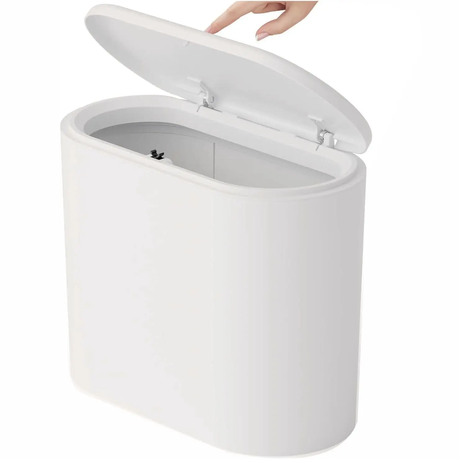 

Slim 12L Bathroom Trash Can with Lid, Pet-Proof Wastebasket for Bedroom, Office, RV