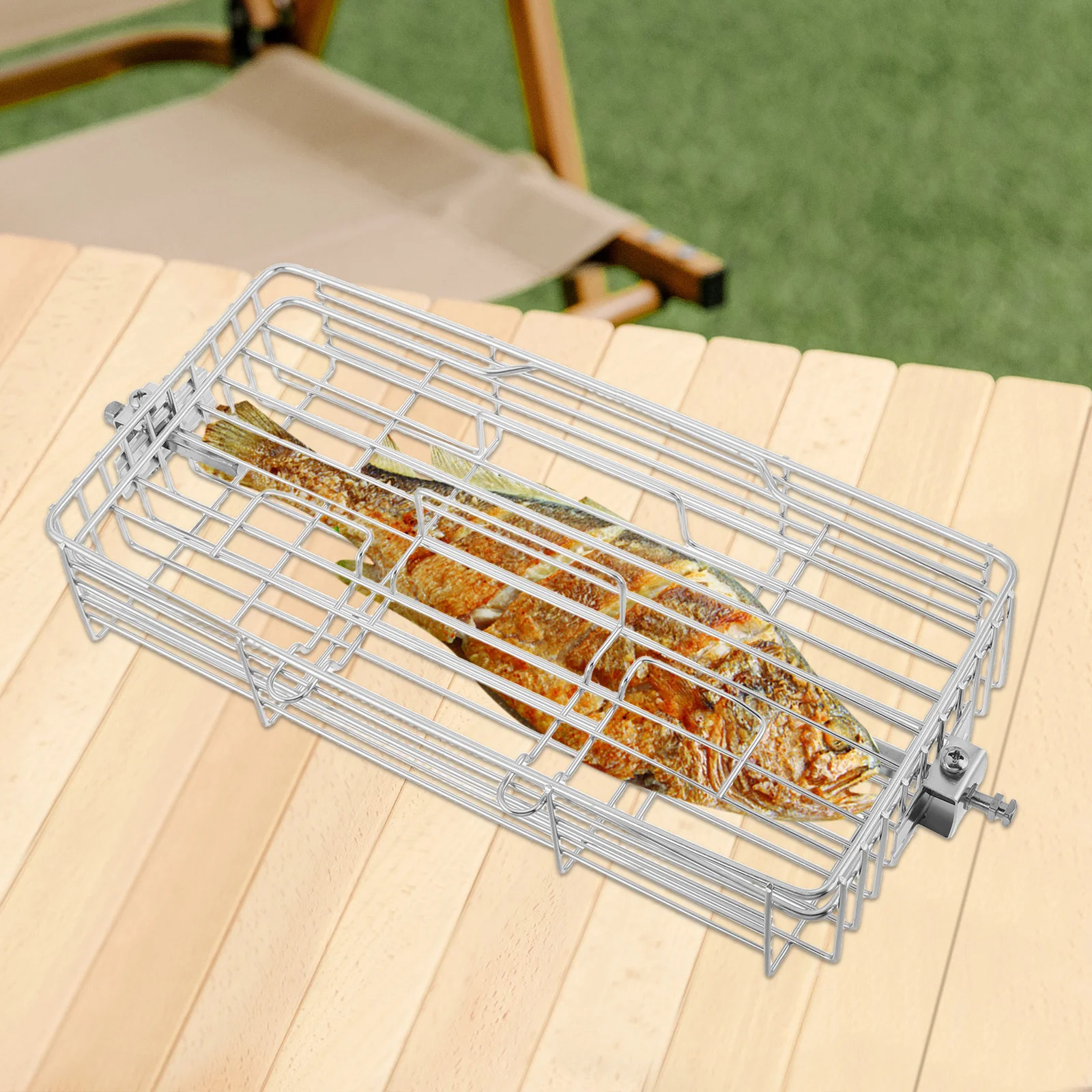 

Adjustable Fish Grill Rack for Barbecue Camping Portable Durable Chicken Wing Cage Basket Grilling Tool BBQ Accessories
