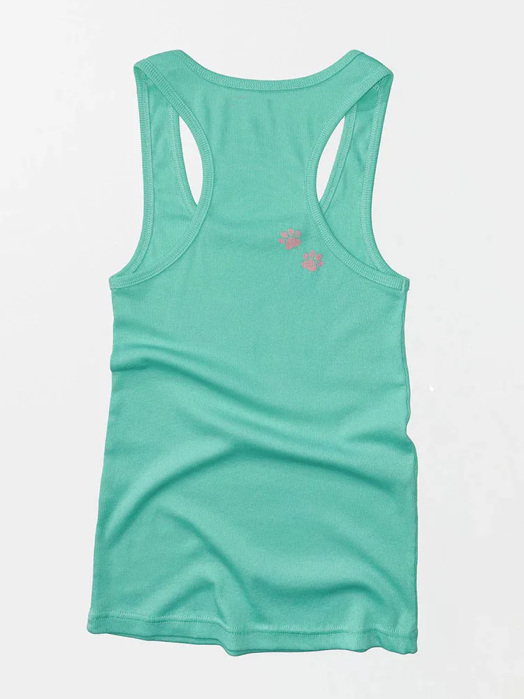 2026 Hot Pink Racerback Tanktop mit Herz-Logo, gerippt, schmal geschnitten, ärmelloses Basic-Camisole – Detail 6