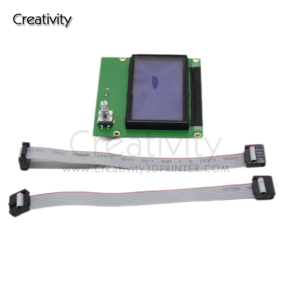 12864 LCD Screen 3D Printer Parts Display RAMPS Smart Blue Control Panel Board with Cable Accessories for Ender -3/CR-10