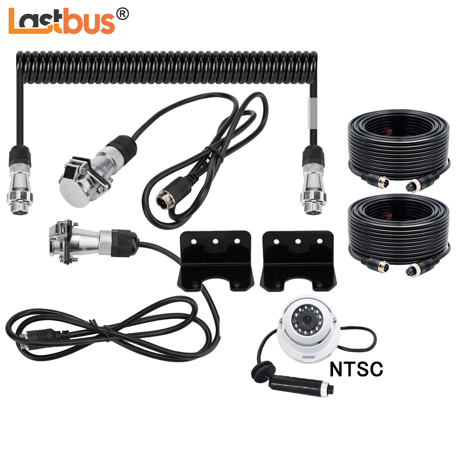 

Lastbus 1ch Suzy Coil Trailer Cable + NTSC Dome Rear View Camera +2x 10m 4PIN Video Cable