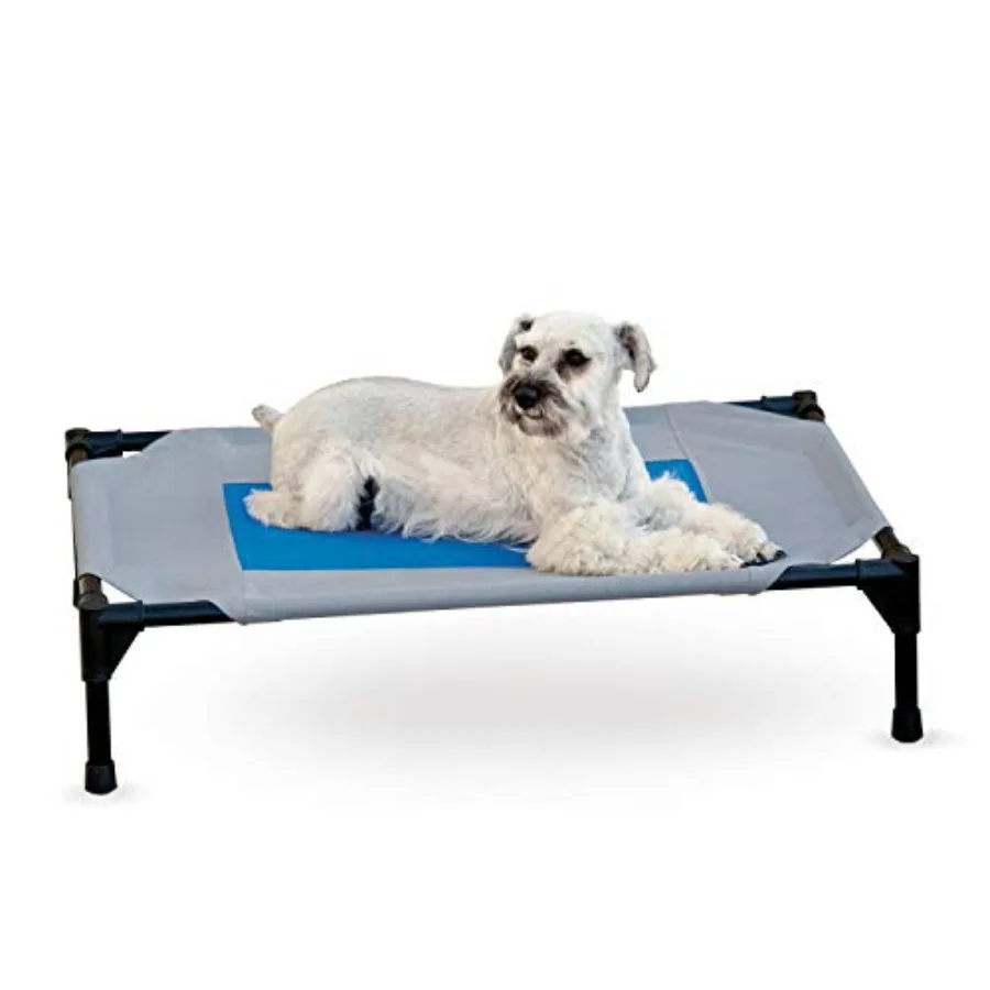 

Охлаждающая приподнятая лежанка для собак Coolin' Pet Outdoor с охлаждающим центральным элементом, портативная платформа для животных с прочным металлическим каркасом