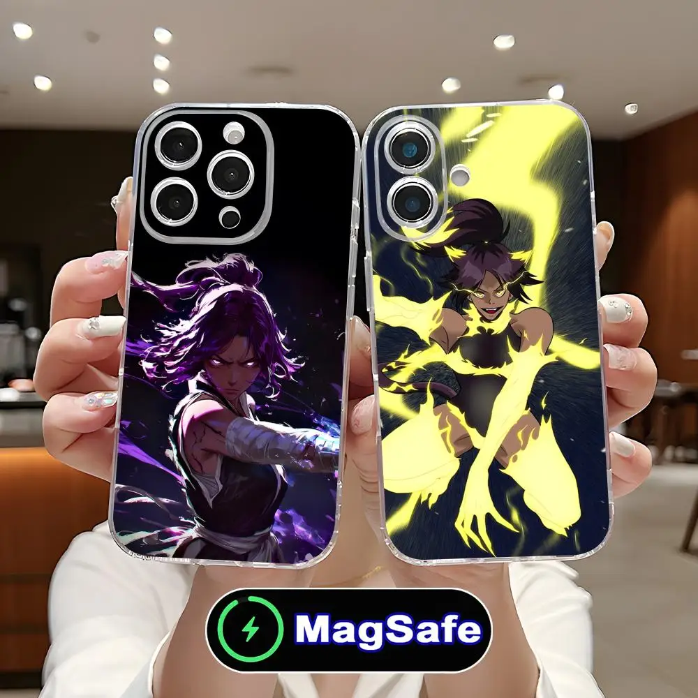 

Yoruichi Shihouin Clear TPU Magsafe Mobile Phone Case for iPhone 17 16 15 14 13 12 11 Air Pro Max Plus Mini Colorful Cover