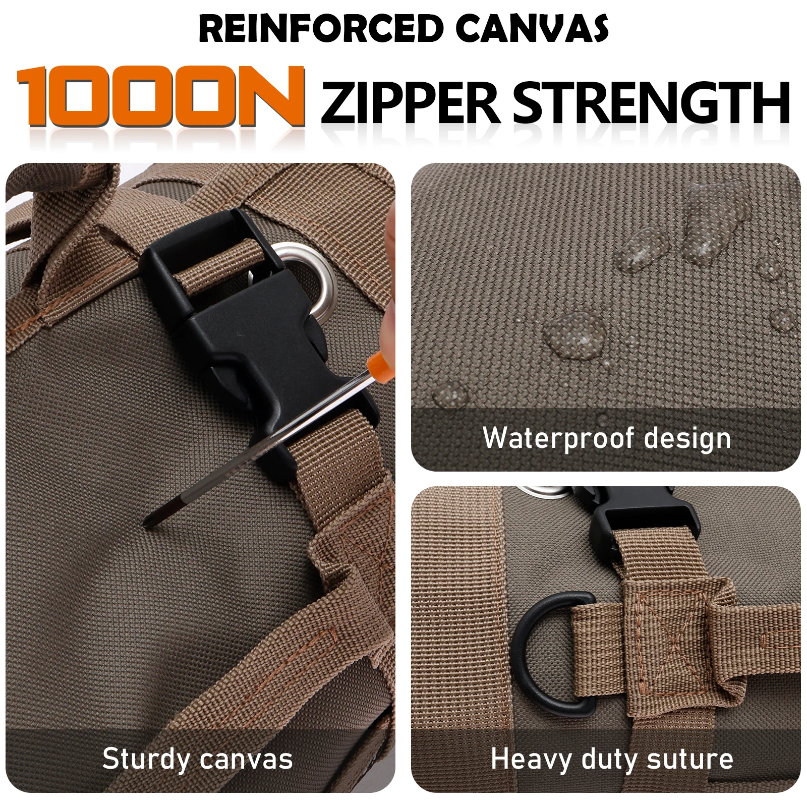 Roll Up Tool Bag Oxford Cloth Multi-pockets Tool Organiser with Carry Handle Portable Tool Wrap Storage Bag Wrench Carrier Pouch