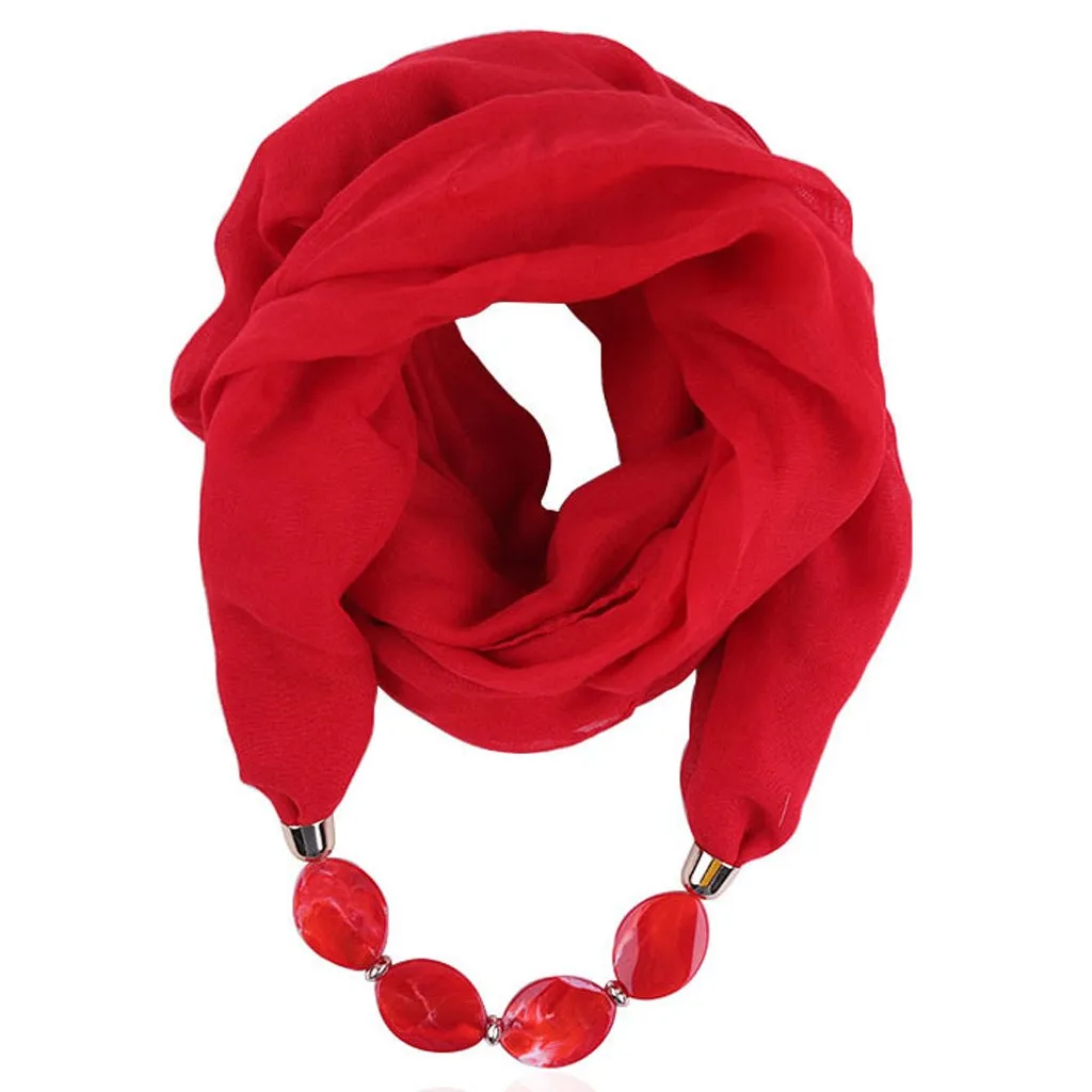 Women Cotton Linen Necklace Pendant Scarf Ethnic Style Soft Necklace Scarf Fashion designer scarf Ethnic Jewelry Necklace Scarf