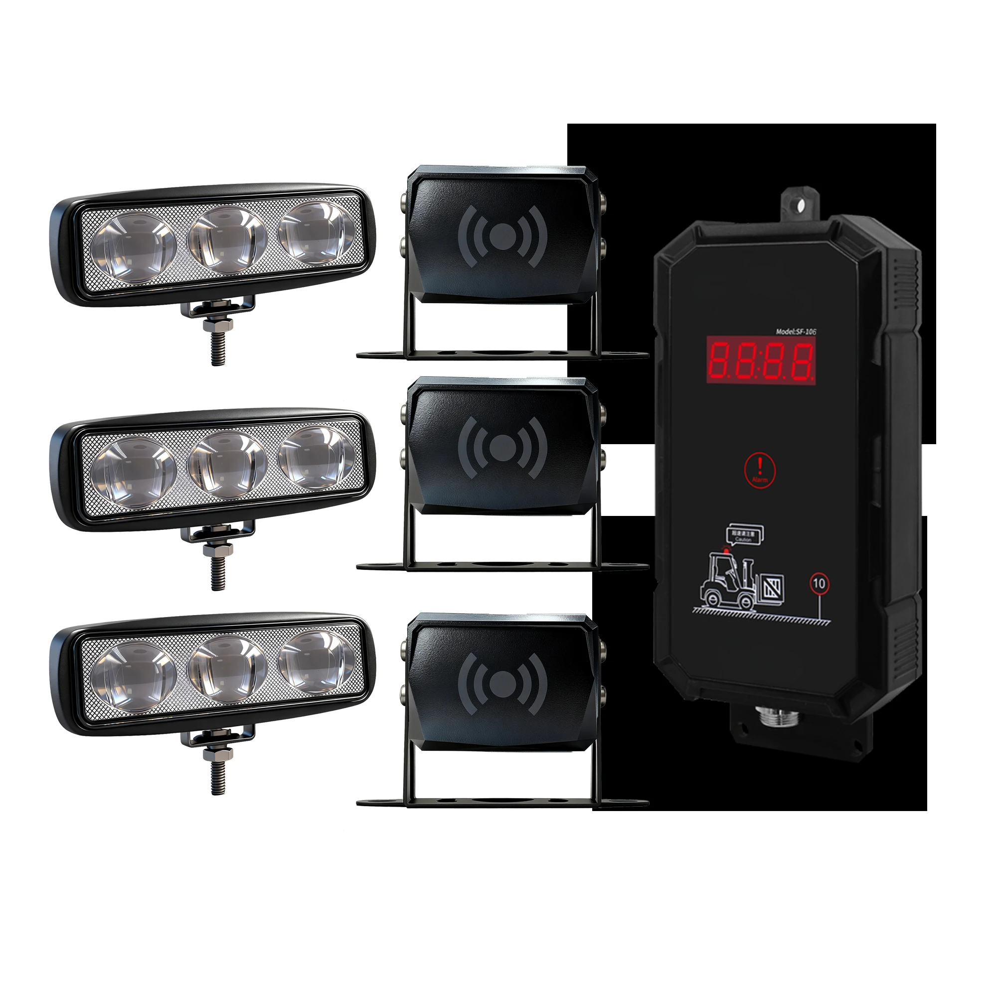 Forklift Reversing Assist Detector Oil Truck Universal 10-80V Area Buzzer Voice Alarm Collision Prevention System Made