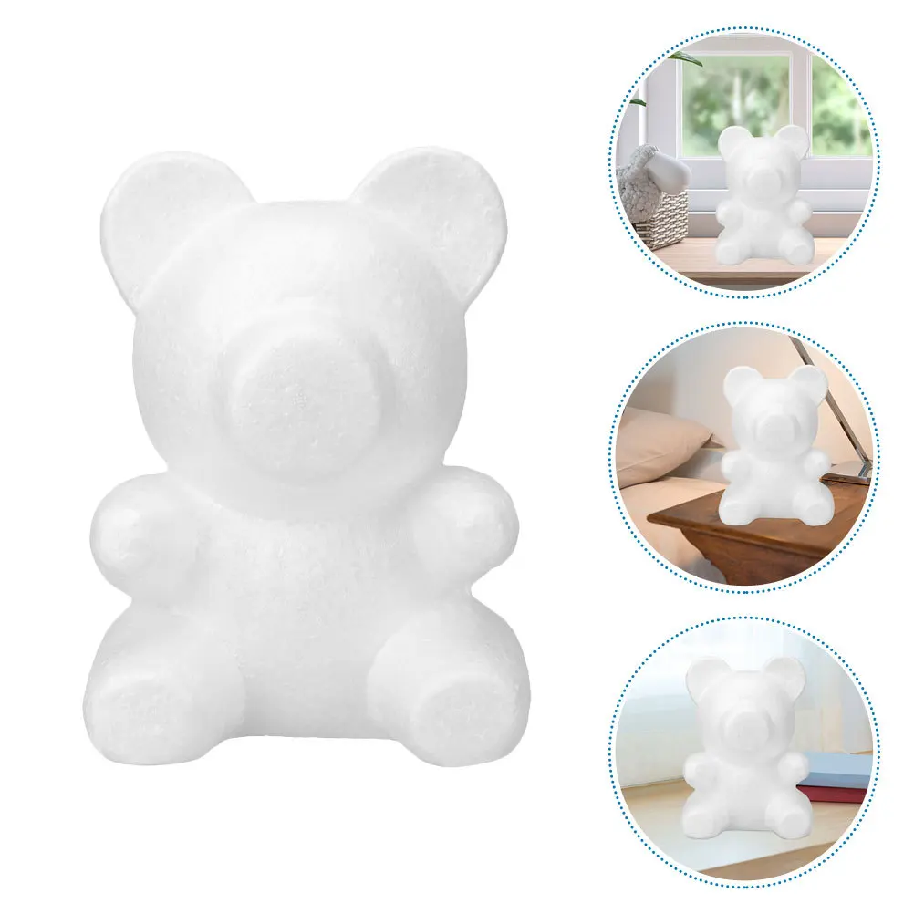 

2Pcs Foams Bear Blank Shape DIY Painting and Graffiti Craft Prop for Flower Arrangement Floral Decoration Valentine Party