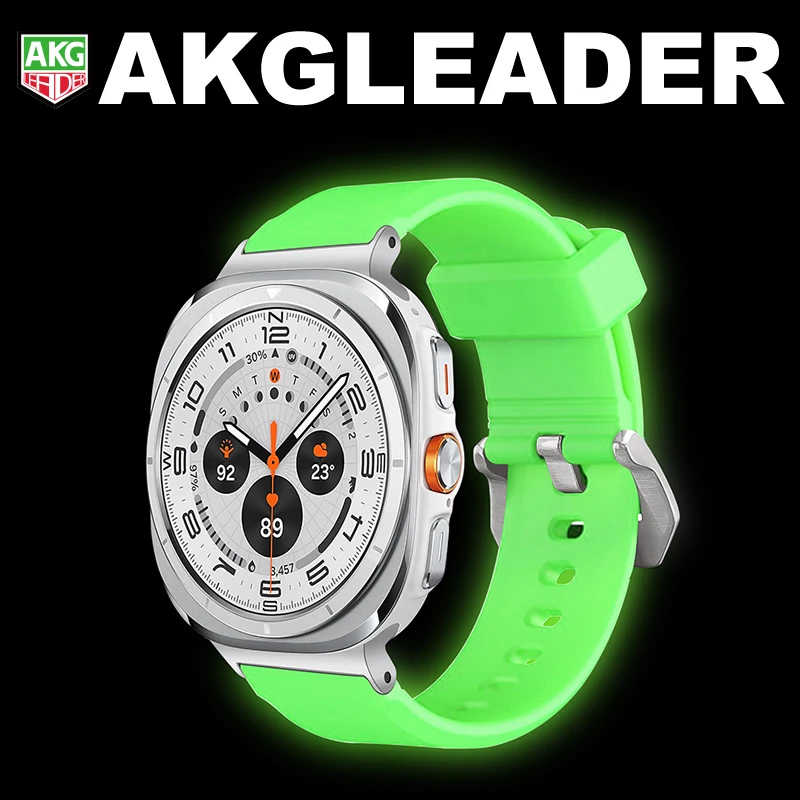 AKGLEADER 24mm silicone watchband for samsung galaxy watch 7 ultra strap luminous Bracelet correa Galaxy Watch ultra Stra straps