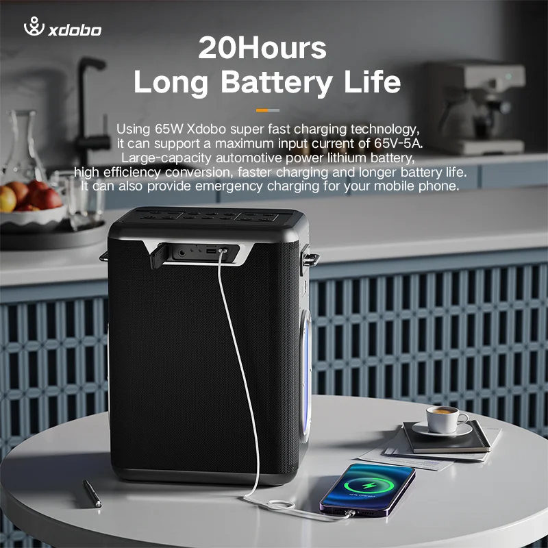 XDOBO Sinoband Party 1981 Portable Speaker IPX7 Waterproof Wireless Speaker with 300W Loud Hi-Fi Stereo Sound 24H Playtime - view 5
