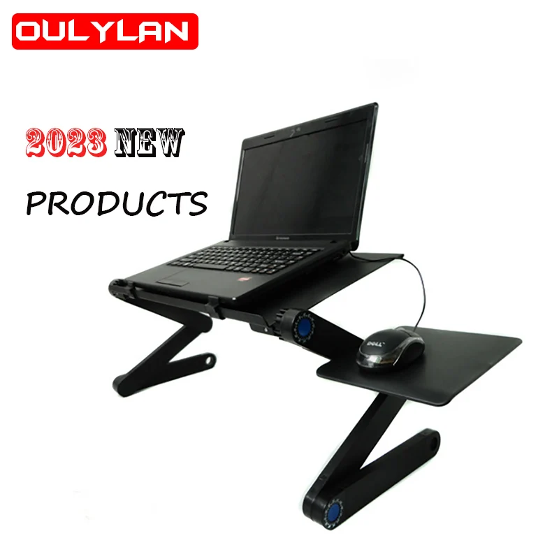 Imagem -02 - Dobrável Laptop Desk Stand com Mouse Pad Suporte para Computador Notebook Suporte de Mesas tv Cama pc Suporte de Mesa Ajustável