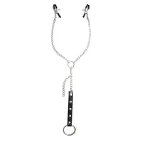 adult productsMetal Chain Nipple Clamps for Couples Adjustable Breast Clip Bondage Accessories for Sensual Bedroom Foreplay - Image 3
